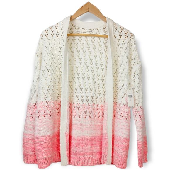 Anthropologie SZ XS Faustia Dip Dyed Cardigan Cotton Linen Blend $138 NWT - Picture 2 of 7